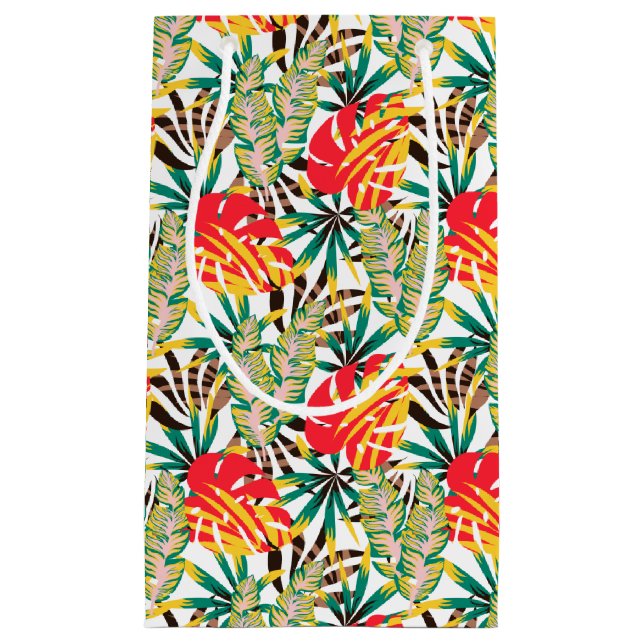 Wild Tropical Palm Leaves Small Gift Bag (Front)