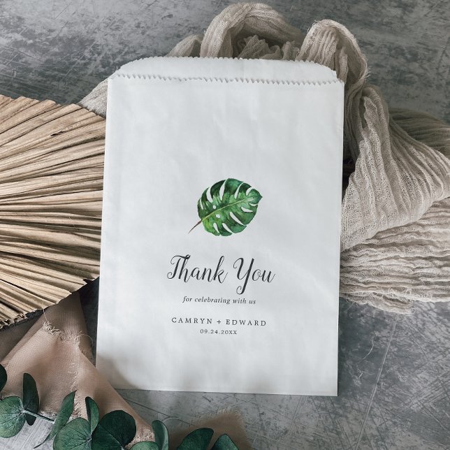 Wild Tropical Palm Thank You Wedding Favour Bags (Creator Uploaded)