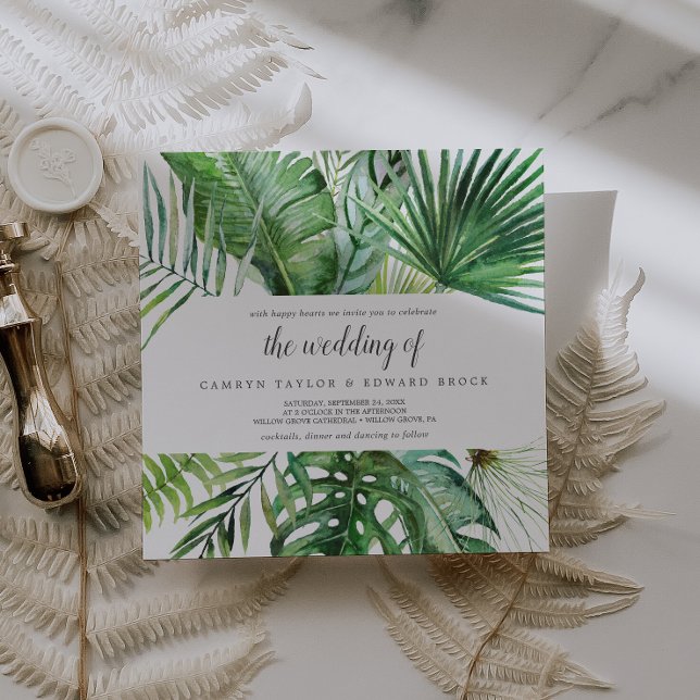 Wild Tropical Palm The Wedding Of Square Wedding Invitation (Creator Uploaded)