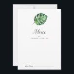 Wild Tropical Palm Wedding Advice Card<br><div class="desc">This wild tropical palm wedding advice card is perfect for a beach or destination wedding and can be used for any event. The design features an exotic array of green watercolor banana palm tree leaves, ferns, foliage, botanical plants and greenery for a tropical summer feel. These advice cards can be...</div>