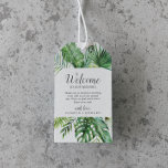 Wild Tropical Palm Wedding Welcome Gift Tags<br><div class="desc">These wild tropical palm wedding welcome gift tags are perfect for a beach or destination wedding. The design features an exotic array of green watercolor banana palm tree leaves, ferns, foliage, botanical plants and greenery for a tropical summer feel. Personalise the tags with the location of your wedding, a short...</div>