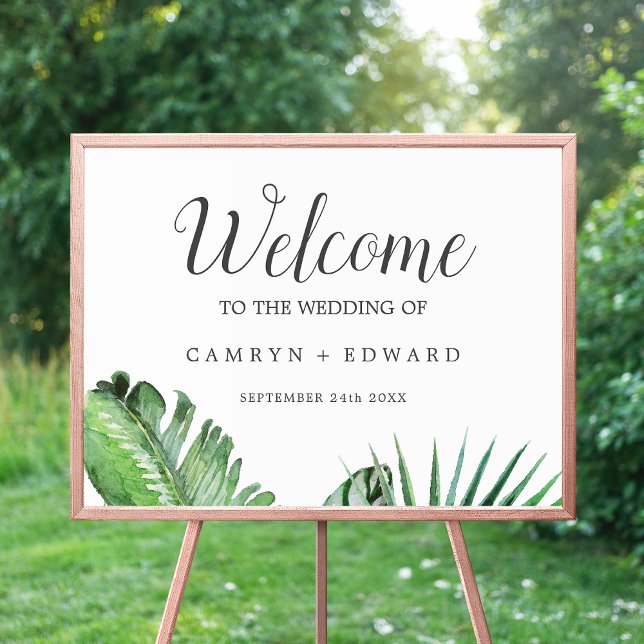Wild Tropical Palm Welcome Wedding Poster (Creator Uploaded)
