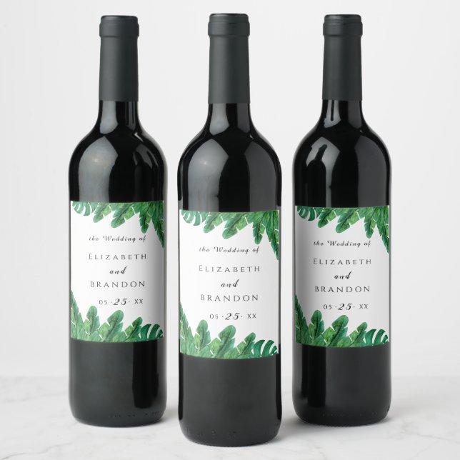 Wild Tropical Palm Wine Bottle Label (Bottles)