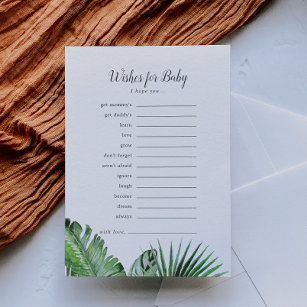 Wild Tropical Palm Wishes for Baby Advice Card