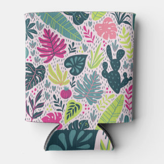 Wild tropical rainforest, vintage repeating patter can cooler
