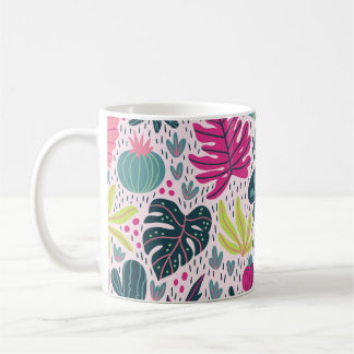 Wild tropical rainforest, vintage repeating patter coffee mug
