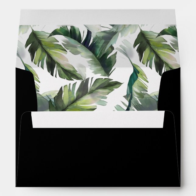 Wild Tropical Wedding Pre-Printed Address 5x7  Envelope (Back (Bottom))