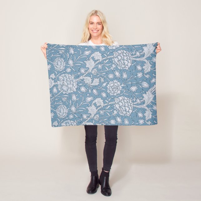 Wild Tulip by William Morris Fleece Blanket (In Situ)