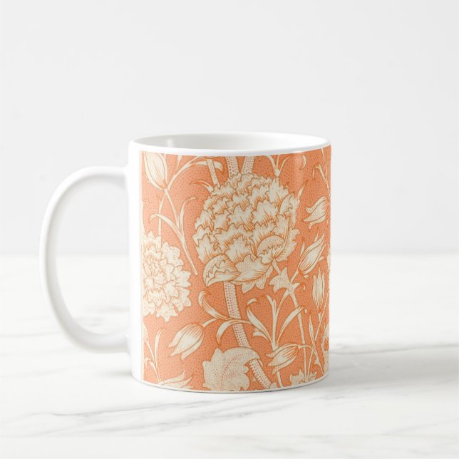 Wild Tulip William Morris Floral Tangerine Coffee Mug (Left)