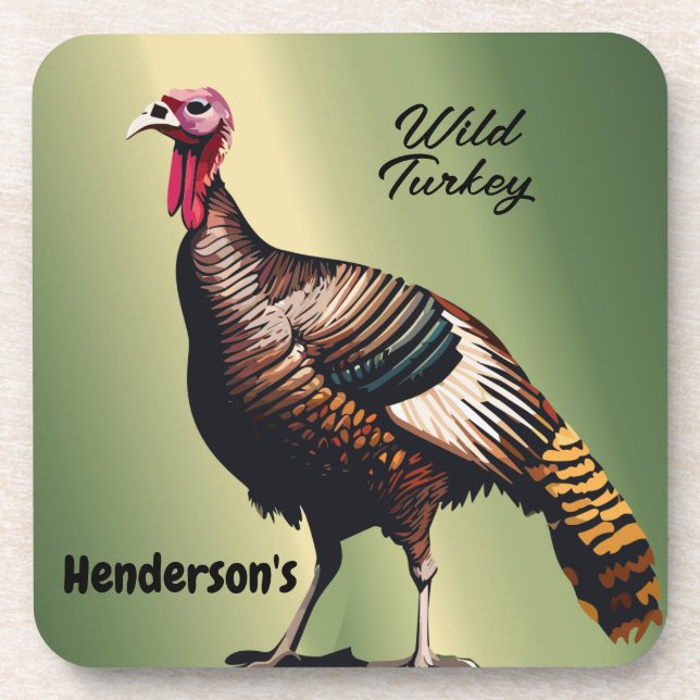 Wild Turkey Customisable Sandstone Coaster (Front)