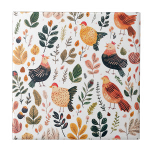 Wild Turkey Feather Wildlife Pattern Tile