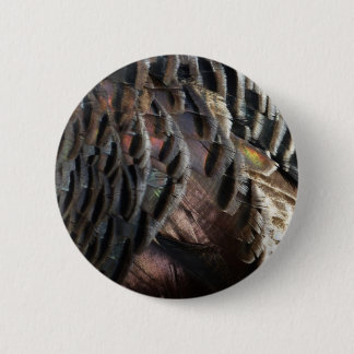 Wild Turkey Feathers I Abstract Nature Design 6 Cm Round Badge