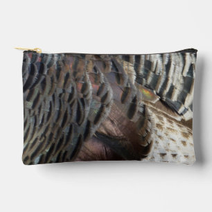 Wild Turkey Feathers I Abstract Nature Design Accessory Pouch