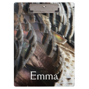Wild Turkey Feathers I Abstract Nature Design Clipboard