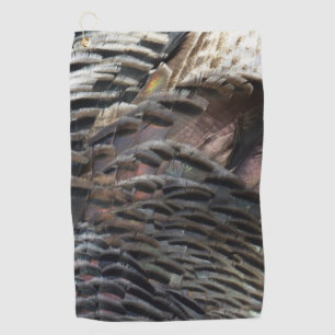 Wild Turkey Feathers I Abstract Nature Design Golf Towel