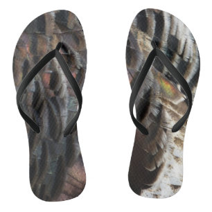 Wild Turkey Feathers I Abstract Nature Design Jandals