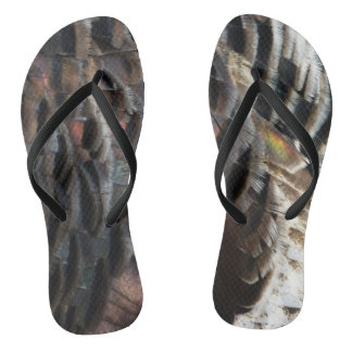 Wild Turkey Feathers I Abstract Nature Design Jandals