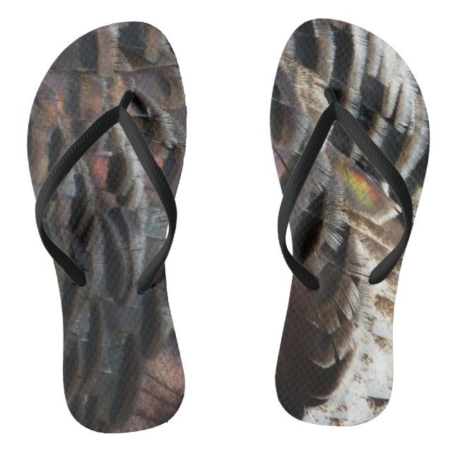 Wild Turkey Feathers I Abstract Nature Design Jandals (Footbed)