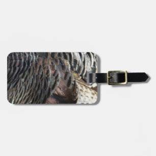 Wild Turkey Feathers I Abstract Nature Design Luggage Tag