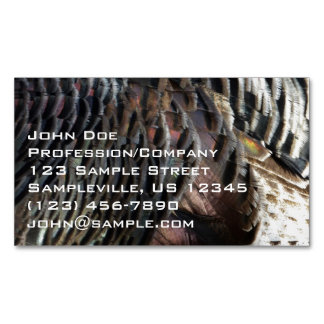 Wild Turkey Feathers I Abstract Nature Design Magnetic Business Card