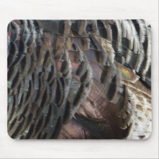 Wild Turkey Feathers I Abstract Nature Design Mouse Pad