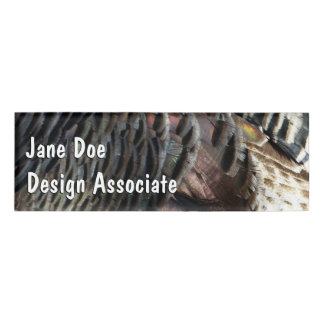 Wild Turkey Feathers I Abstract Nature Design Name Tag