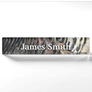 Wild Turkey Feathers I Abstract Nature Design Nameplate