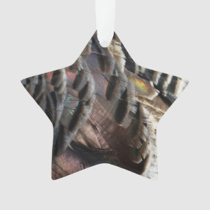 Wild Turkey Feathers I Abstract Nature Design Ornament