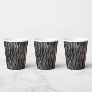 Wild Turkey Feathers I Abstract Nature Design Paper Cups