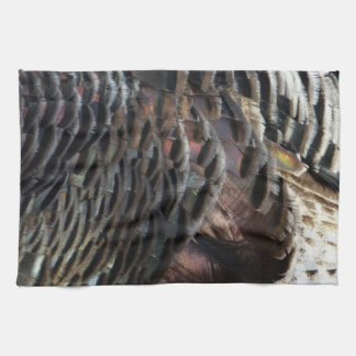 Wild Turkey Feathers I Abstract Nature Design Tea Towel