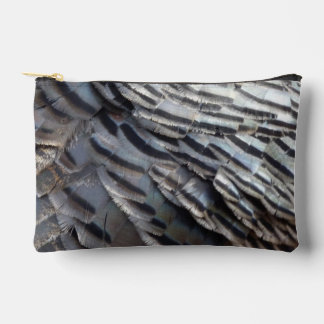 Wild Turkey Feathers II Abstract Nature Design Accessory Pouch