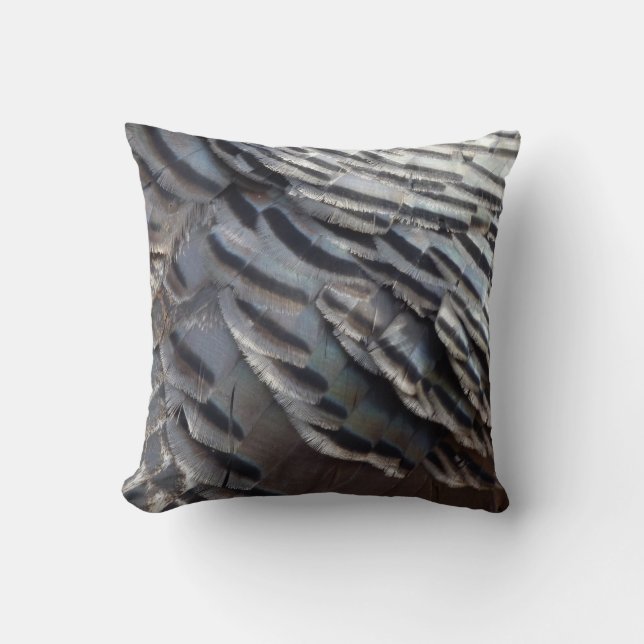 Wild Turkey Feathers II Abstract Nature Design Cushion (Front)