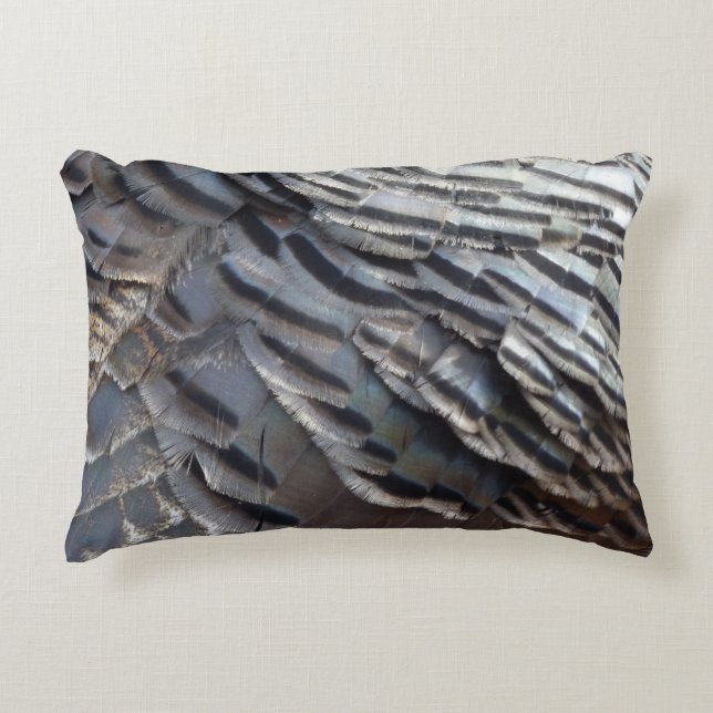 Wild Turkey Feathers II Abstract Nature Design Decorative Cushion (Front)