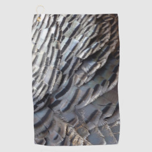 Wild Turkey Feathers II Abstract Nature Design Golf Towel