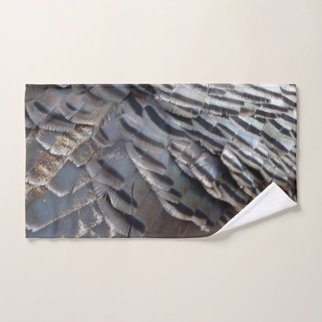 Wild Turkey Feathers II Abstract Nature Design Hand Towel (Hand Towel)