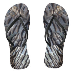 Wild Turkey Feathers II Abstract Nature Design Jandals