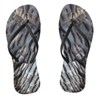 Wild Turkey Feathers II Abstract Nature Design Jandals