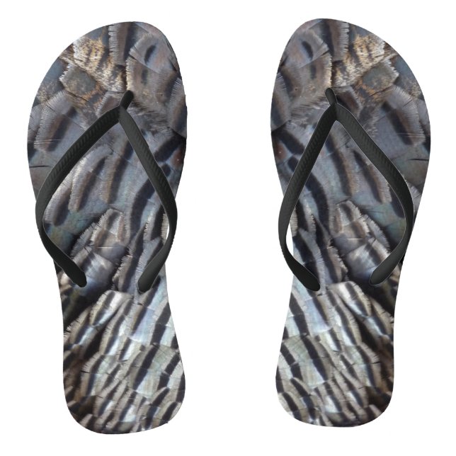 Wild Turkey Feathers II Abstract Nature Design Jandals (Footbed)