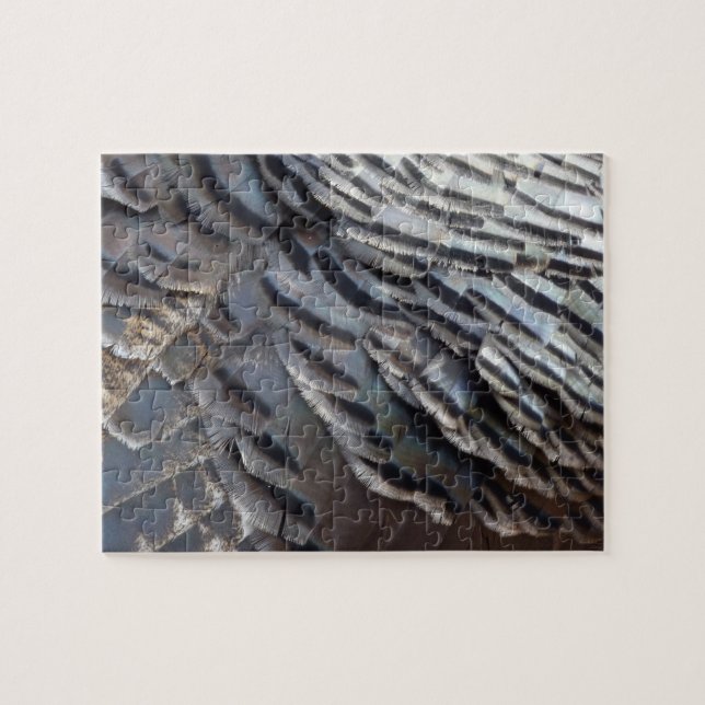 Wild Turkey Feathers II Abstract Nature Design Jigsaw Puzzle (Horizontal)