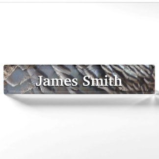 Wild Turkey Feathers II Abstract Nature Design Nameplate