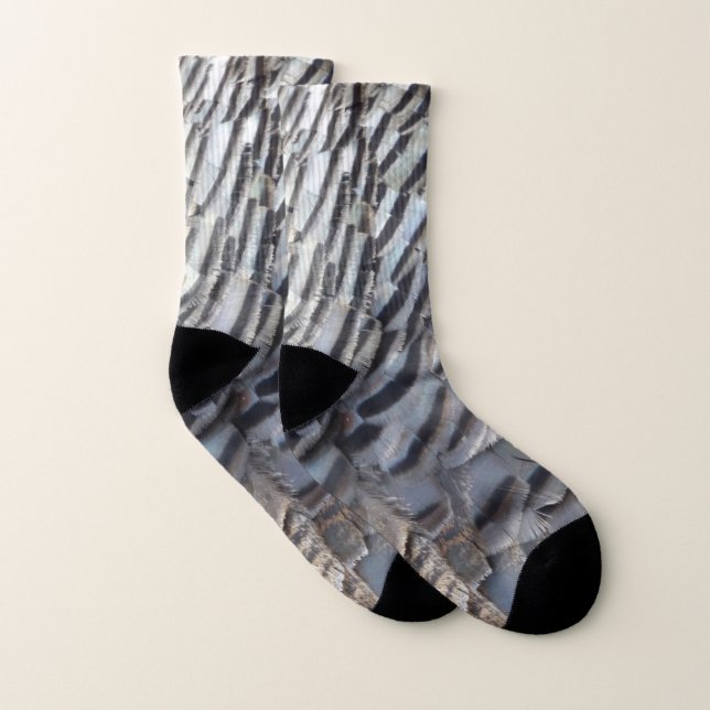 Wild Turkey Feathers II Abstract Nature Design Socks (Pair)