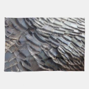 Wild Turkey Feathers II Abstract Nature Design Tea Towel