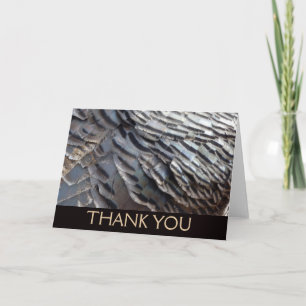 Wild Turkey Feathers II Abstract Nature Design Thank You Card