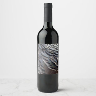 Wild Turkey Feathers II Abstract Nature Design Wine Label