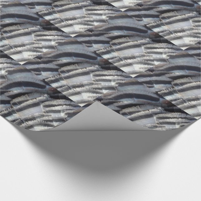 Wild Turkey Feathers II Abstract Nature Design Wrapping Paper (Corner)