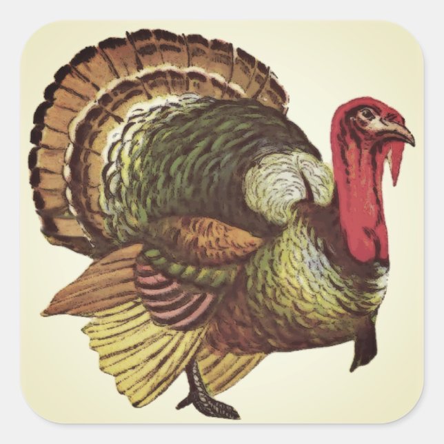 Wild Turkey Happy Thanksgiving Stickers (Front)