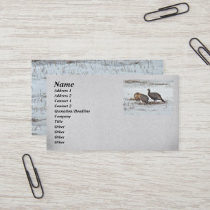 Wild Turkey in Snowy Field Business Card