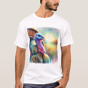 Wild turkey painting 201024AREF109 - Watercolor T-Shirt