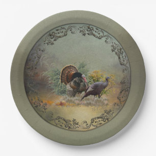 Wild turkey paper plate