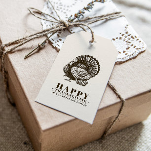 Wild Turkey Thanksgiving Gift Tags